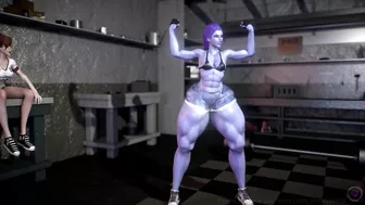 Widowmaker Works Out (Muscle Growth Animation)