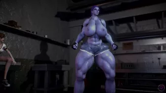 Widowmaker Works Out (Muscle Growth Animation)