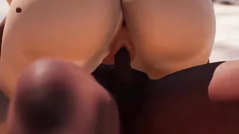 Buff Woman Gets Creampie - 3D Animation