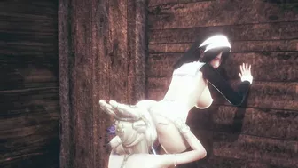 Beautiful Queen + Nun - Threesome - Hentai (Uncensored)