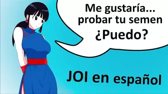 Spanish JOI, Dragon ball hentai, cum 2 times.