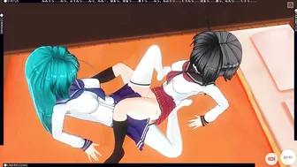 3D HENTAI Schoolgirls Lesbians Fuck With A Vibrator