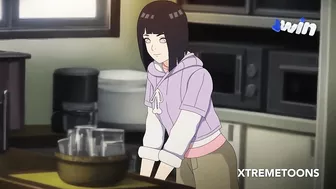 Hinata is surprised and roughly fucked by Boruto while she is distracted at home - Hentai