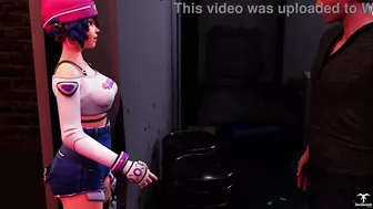 Kiriko from Overwatch offers a blowjob to a random guy