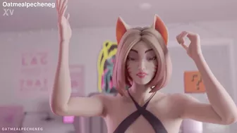 Horny Ahri from League of Legends enjoy hard rough sex