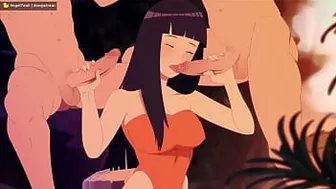 Hinata fode com clones de naruto