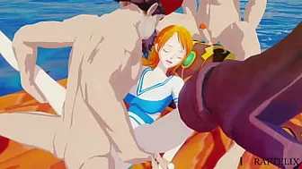 One Piece 3D | Sex Parody | Nami Gangbang