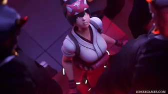 Overwatch Kiriko gangbanged in hallway Cumsluts