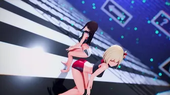 【MMD Lycoris Recoil 4k/60fps】《Chisato(錦木 千束) Takina(井ノ上 たきな)》 ~《Party Tonight LAYSHA (레이샤)》 Naughty