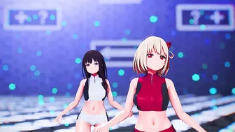 【MMD Lycoris Recoil 4k/60fps】《Chisato(錦木 千束) Takina(井ノ上 たきな)》 ~《Party Tonight LAYSHA (레이샤)》 Naughty