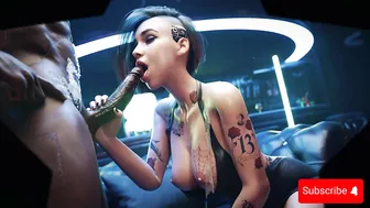 CyberPunk Girl Sucking Hot and Sitting on a Big Dick