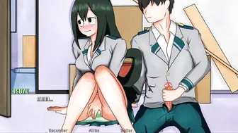 Masturbando a la bella Tsuyu de My Hero Academy - RE:Hero Academy