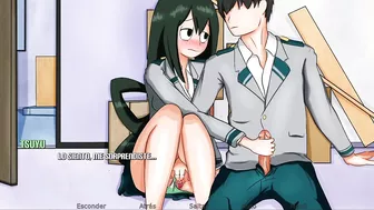 Masturbando a la bella Tsuyu de My Hero Academy - RE:Hero Academy