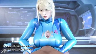 Metroid Samus Aran cosplay Titjob | Uncensored Hentai AI generated