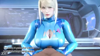 Metroid Samus Aran cosplay Titjob | Uncensored Hentai AI generated