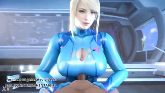 Metroid Samus Aran cosplay Titjob | Uncensored Hentai AI generated