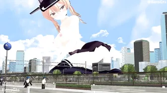 [Nude/Extended] Giantess Prinz Eugen - [MMD] (Old)