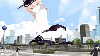 [Nude/Extended] Giantess Prinz Eugen - [MMD] (Old)