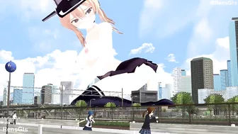 [Nude/Extended] Giantess Prinz Eugen - [MMD] (Old)