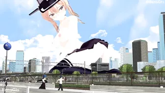 [Nude/Extended] Giantess Prinz Eugen - [MMD] (Old)