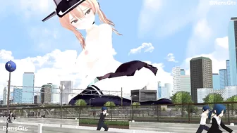 [Nude/Extended] Giantess Prinz Eugen - [MMD] (Old)