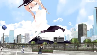 [Nude/Extended] Giantess Prinz Eugen - [MMD] (Old)