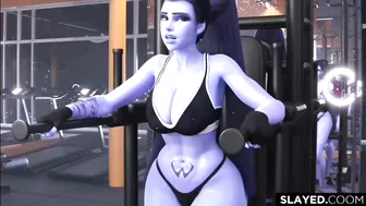 Widowmaker and heavy loads in the gym with BBC (Compilation) non-human & alien girl