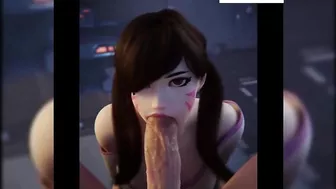 Dva Do Hard Blowjob And Getting Cum In Mouth | Exclusive Overwatch Hentai 4k