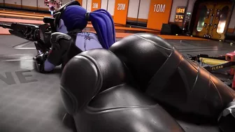 Widowmaker jiggles her huge ass while at target practice