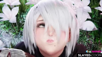 2B is such a cumslut (Nier Automata game 3d animation loop with sound)