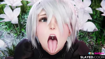 2B is such a cumslut (Nier Automata game 3d animation loop with sound)