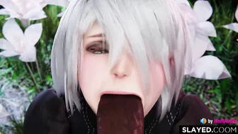 2B is such a cumslut (Nier Automata game 3d animation loop with sound)