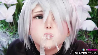 2B is such a cumslut (Nier Automata game 3d animation loop with sound)