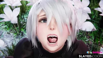 2B is such a cumslut (Nier Automata game 3d animation loop with sound)