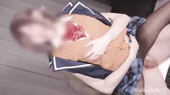 ????【aliceholic13】japanese game cosplay | school girl uniform sex multiple orgasm creampie