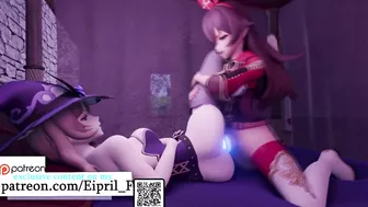 Futa Genshin Impact Amber deeping Lisa so Good - Futanari Hentai