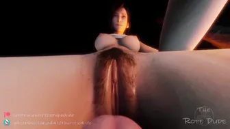 Lara Croft eating Tifa's pussy pov