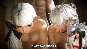 Elves love to fuck… Alisaie and Ameliance Doggystyle [HENTAI]