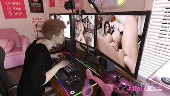 Futanari gamer fucking her favorite super in a 3D animated porn