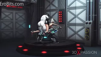 Humanoid Futa Robot fucks Busty Blonde. 3D Futanari Animation