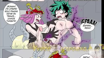 Mei san and pony have a threesome with midoriya (deku)