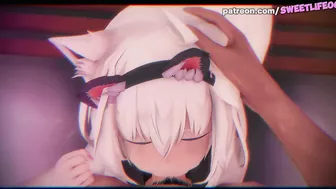 Virtual YouTuber - Shirakami Fubuki Enjoying Receiving Cream In Her Pussy!