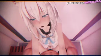 Virtual YouTuber - Shirakami Fubuki Enjoying Receiving Cream In Her Pussy!