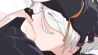 2B sucks cock down throat