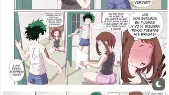 Deku se folla a uraraka mientras planean el regalo de all might