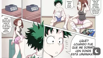 Deku se folla a uraraka mientras planean el regalo de all might