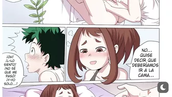 Deku se folla a uraraka mientras planean el regalo de all might