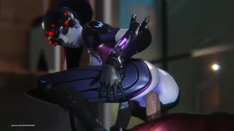 Widowmaker is enjoying a juicy one! [Overwatch] (darkholestuff)