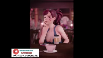 D.VA AND SOMBRA HAVE SOME FUN IN THE CAFE / OVERWATCH HENTAI STORY ANIMATION 60FPS