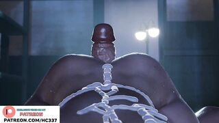 BIG ASS GIRL HARD FUCKED BY FUTANARI AND GETTING SO MUCH CUM ON TRE ROOF | FUTA ANIMATION 60FPS